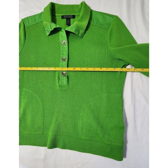 Lauren Ralph Lauren Green Sweater with Gold Buttons - Picture 5 of 5